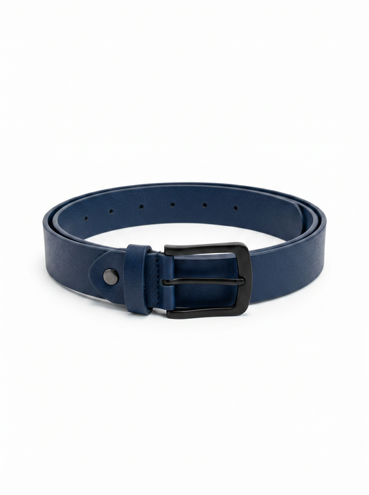 Matte belt with satin buckle - Blue