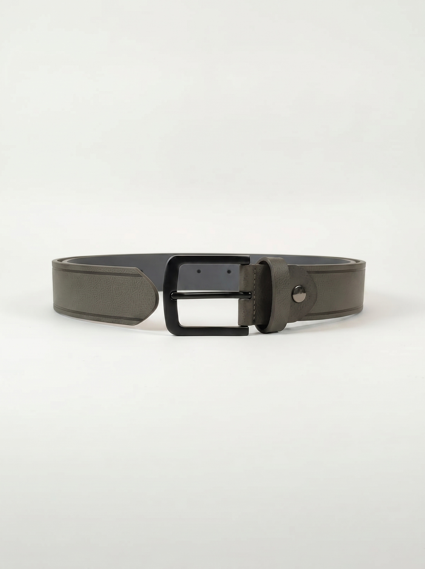 Matte belt with satin buckle - Grey