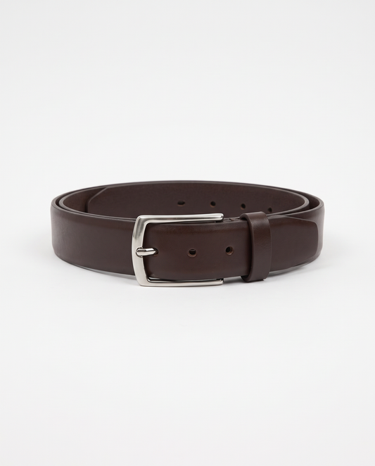 Cintura uomo basic effetto tamponato - Marrone