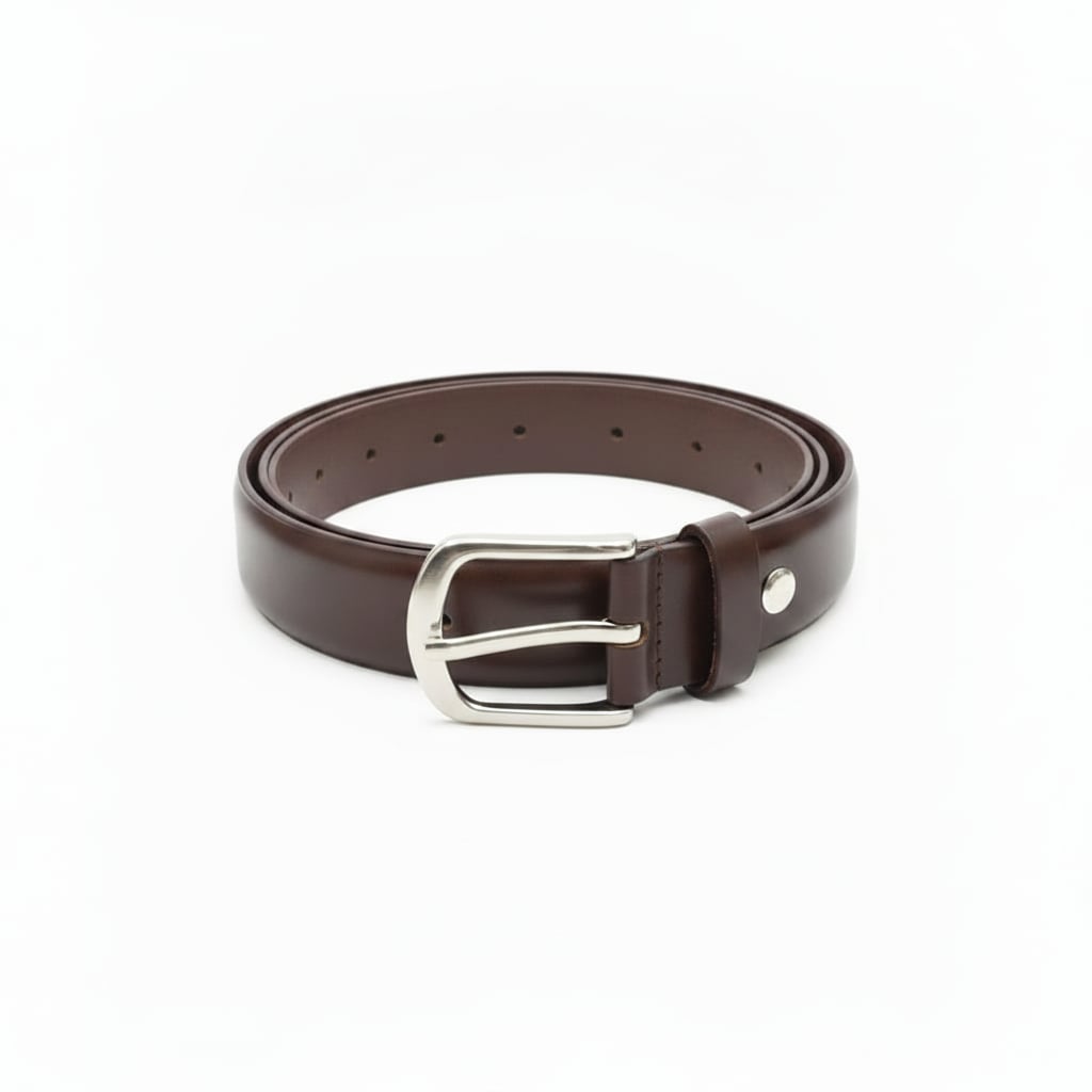 Cintura basic liscia 3 cm elegante e versatile - Marrone