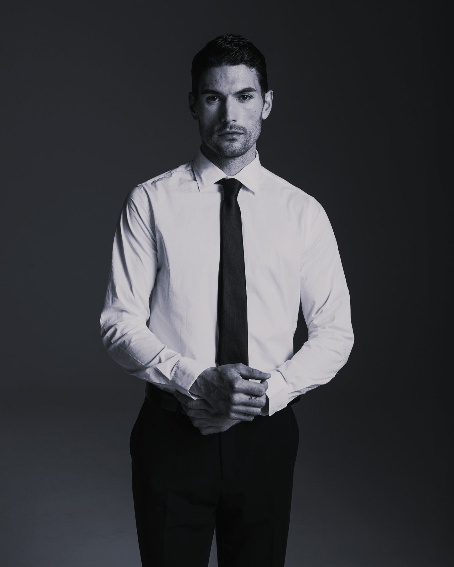 CAMICIA IN POPELINE ELASTICIZZATA SLIM FIT - Bianco