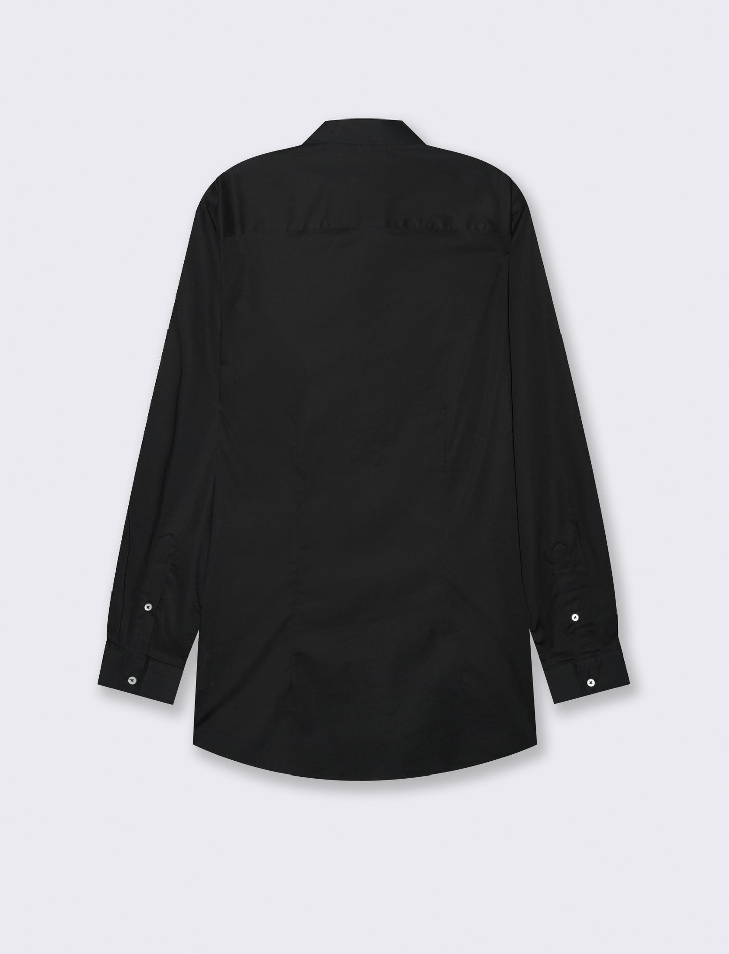 CAMICIA IN POPELINE ELASTICIZZATA SLIM FIT - Nero