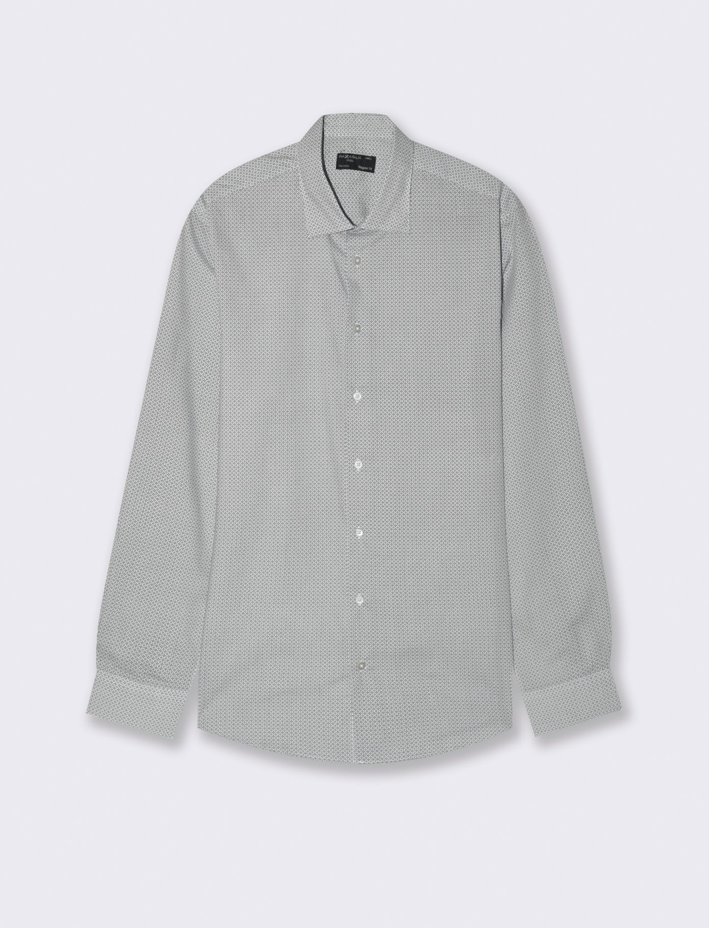CAMICIA MICRO FANTASIA REGULAR FIT - Grigio ghiaccio