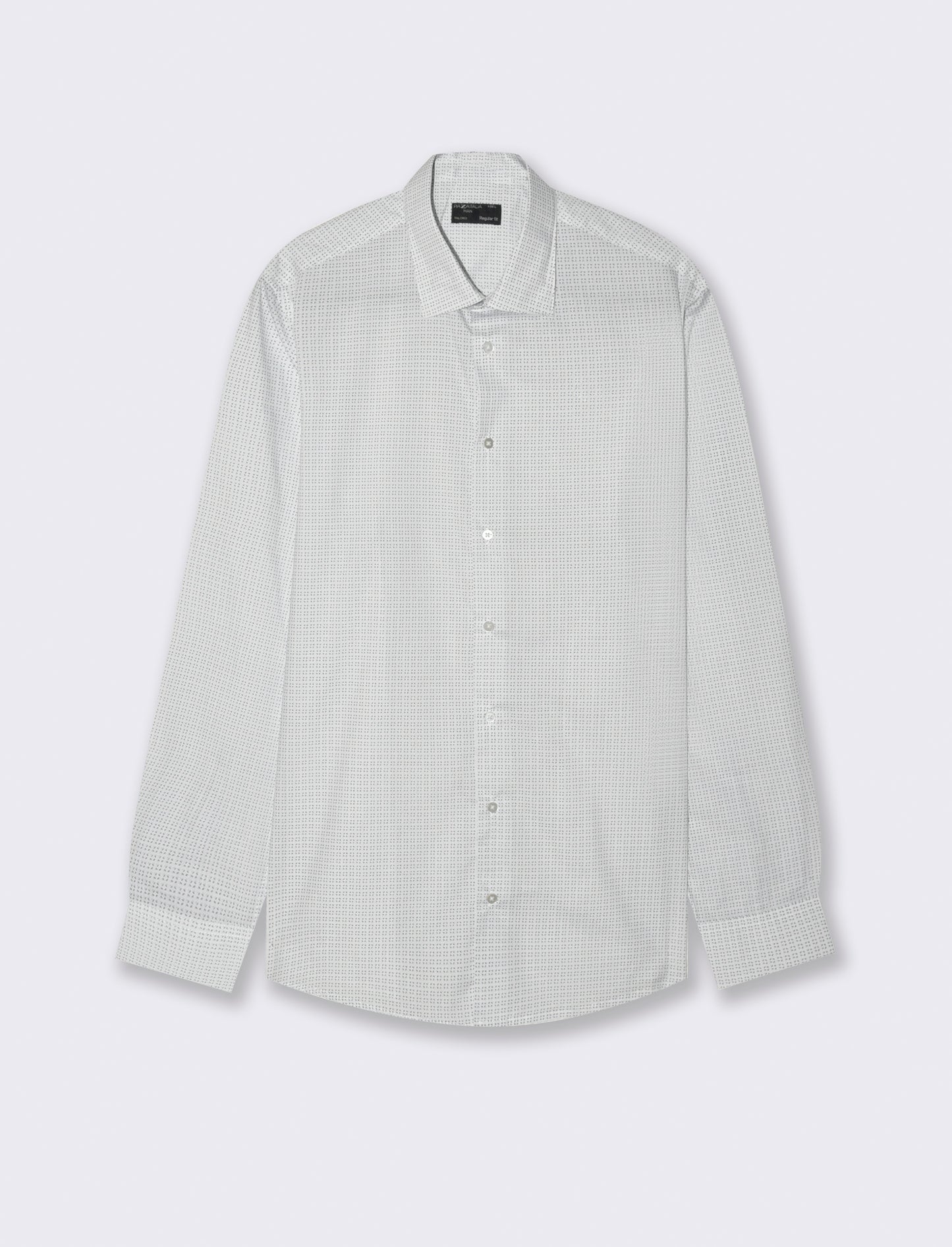 CAMICIA MICRO FANTASIA REGULAR FIT - Celeste