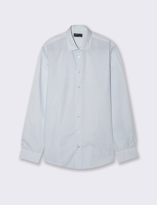CAMICIA MICRO FANTASIA REGULAR FIT - Azzurro