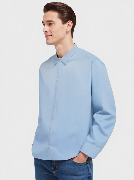 CAMICIA OXFORD REGULAR FIT - Celeste