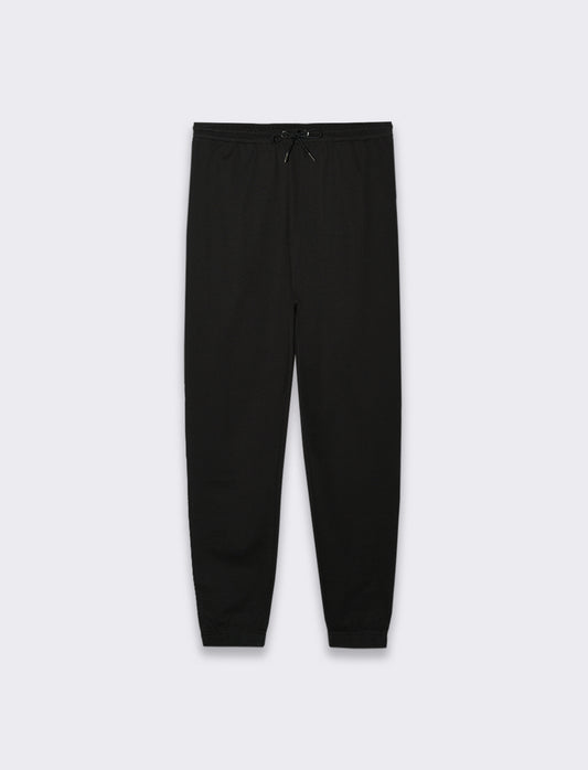 PANTALONI JOGGER BASIC IN FELPA - Nero