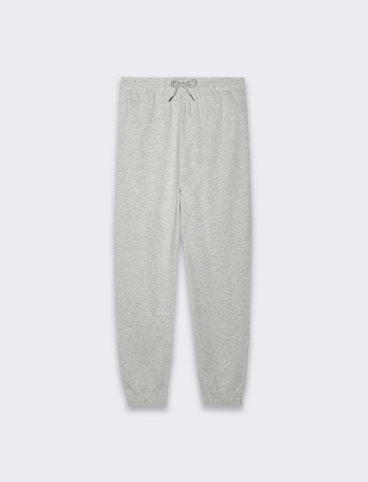 PANTALONI JOGGER BASIC IN FELPA - Grigio mel.