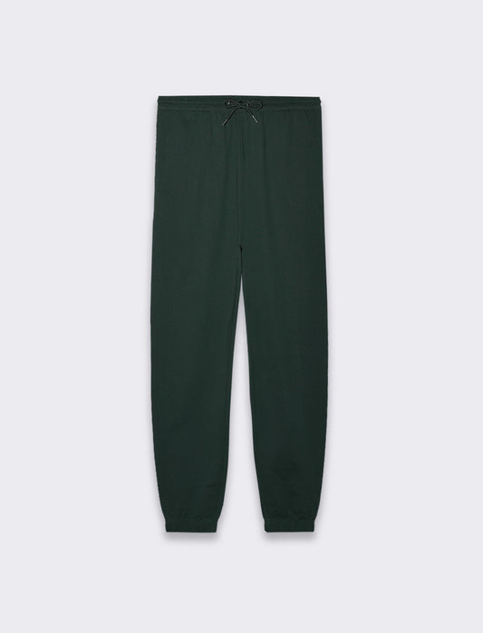 PANTALONI JOGGER BASIC IN FELPA - Verde scuro