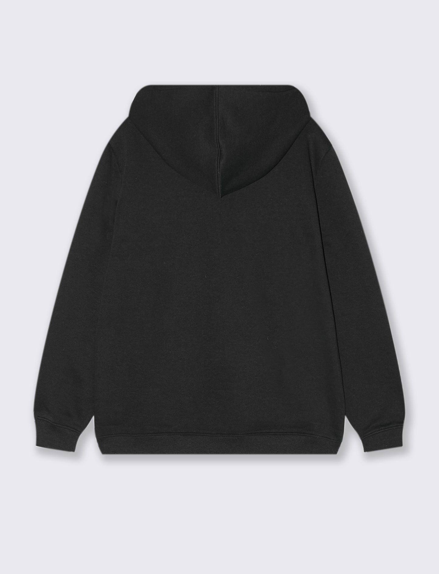 FELPA BASIC CON CAPPUCCIO E CERNIERA - Nero