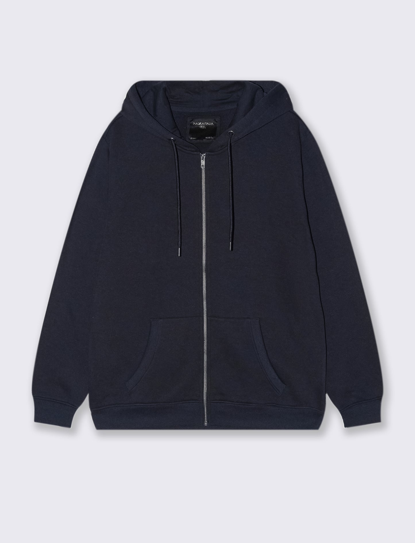 FELPA BASIC CON CAPPUCCIO E CERNIERA - Blu
