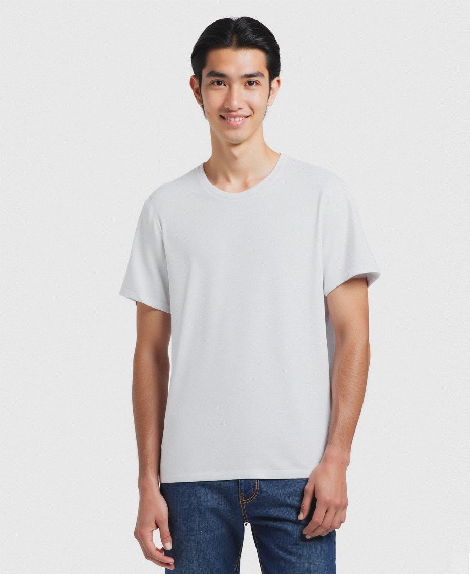 T-SHIRT BASIC IN COTONE REGULAR FIT - Bianco