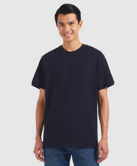 T-SHIRT BASIC IN COTONE PREMIUM REGULAR FIT - Blu
