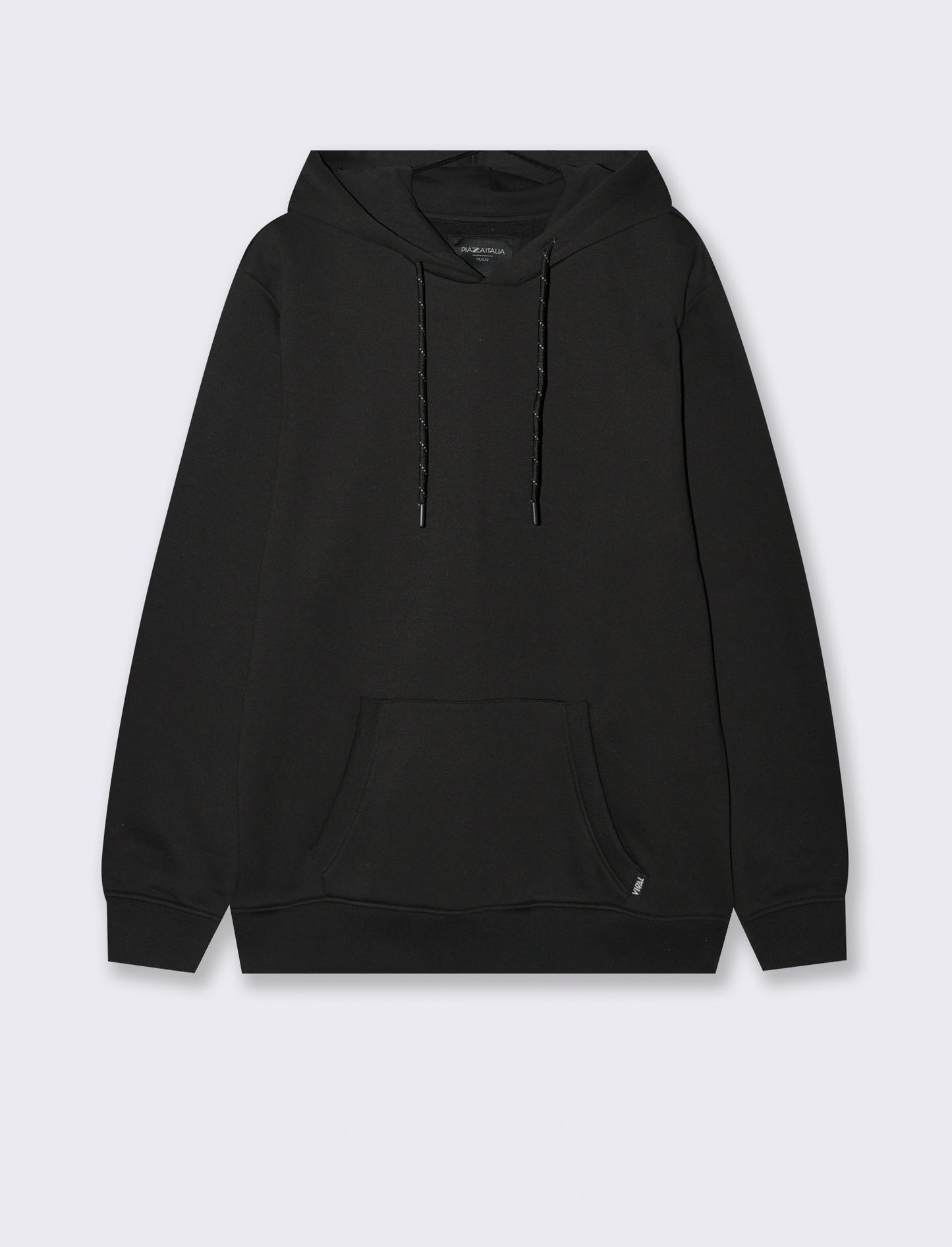 FELPA BASIC CON CAPPUCCIO - Nero