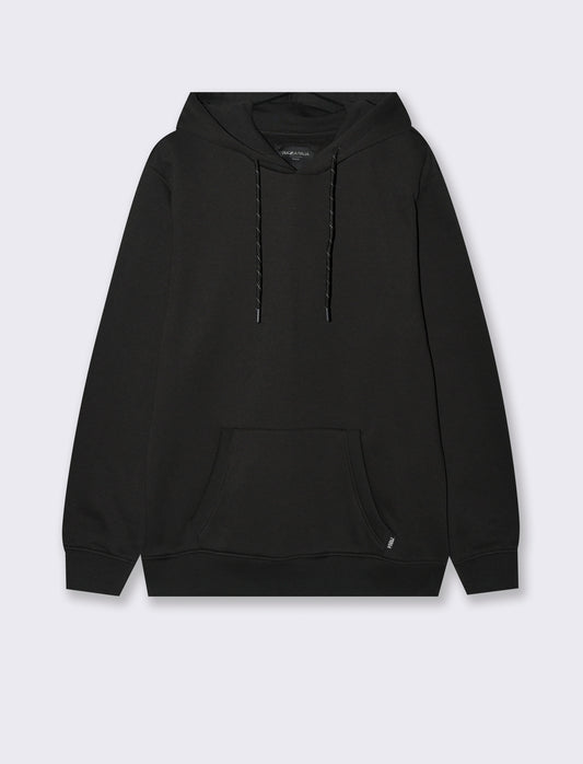 FELPA BASIC CON CAPPUCCIO - Nero