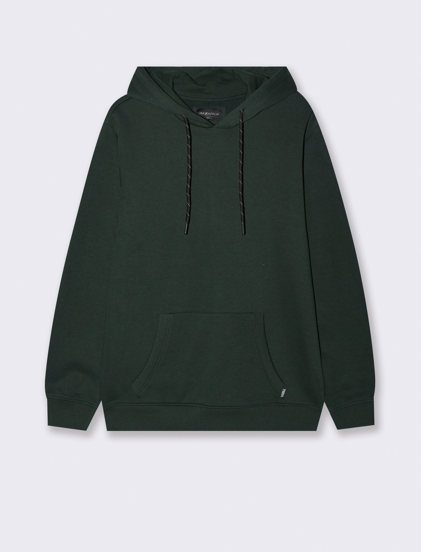 FELPA BASIC CON CAPPUCCIO - Verde scuro