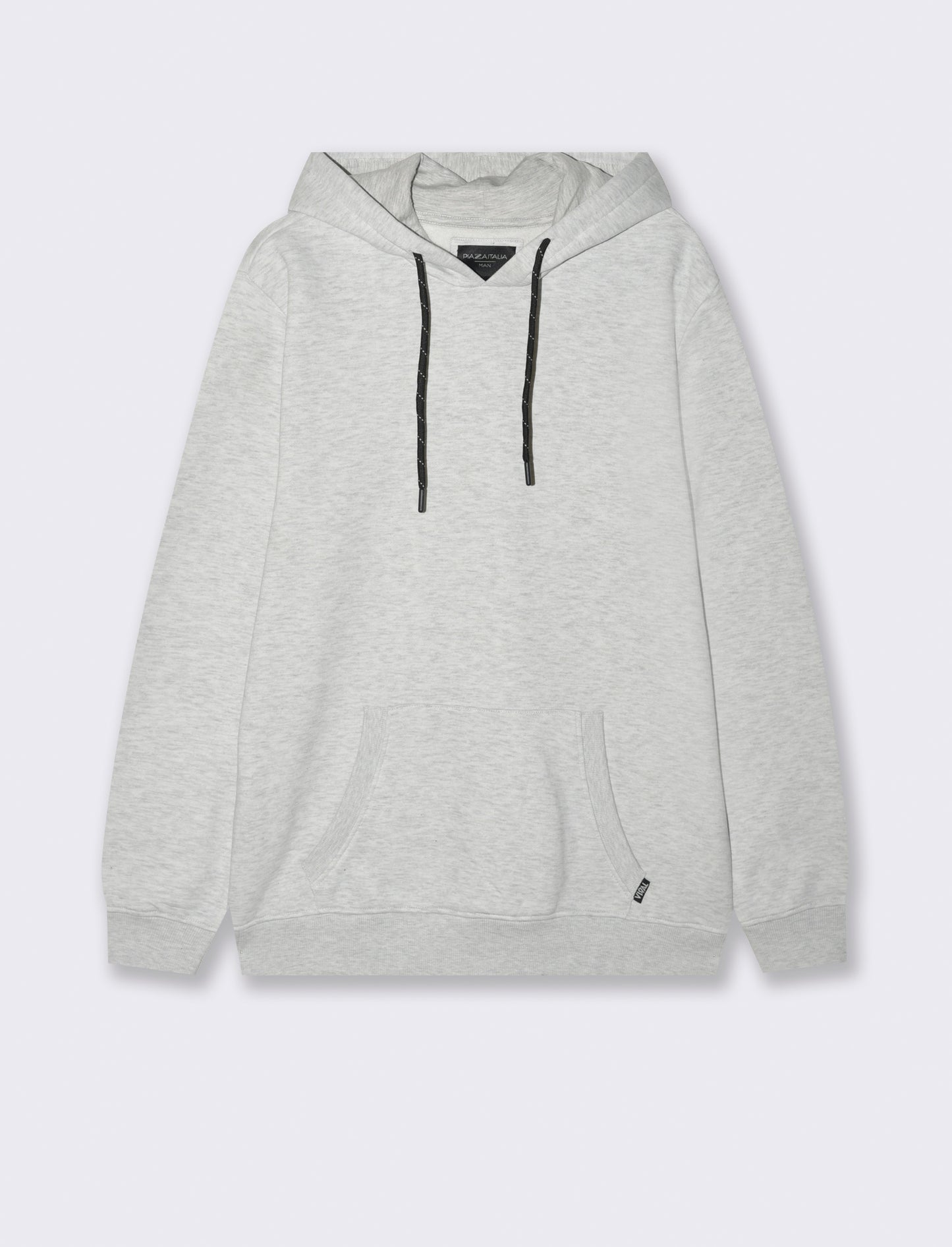 FELPA BASIC CON CAPPUCCIO - Grigio mel.