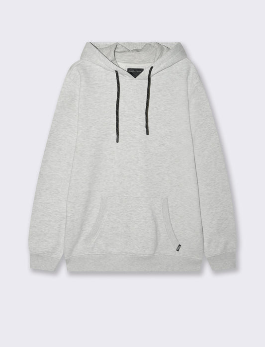 FELPA BASIC CON CAPPUCCIO - Grigio mel.