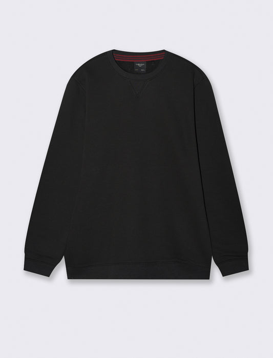 FELPA BASIC GIROCOLLO - Nero