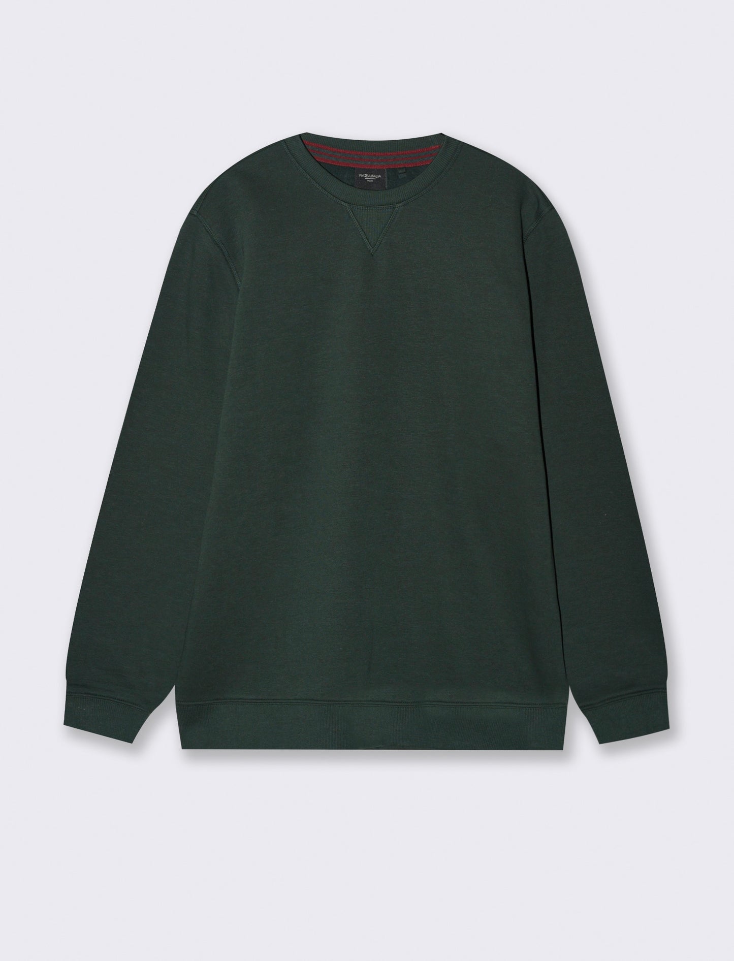 FELPA BASIC GIROCOLLO - Verde scuro