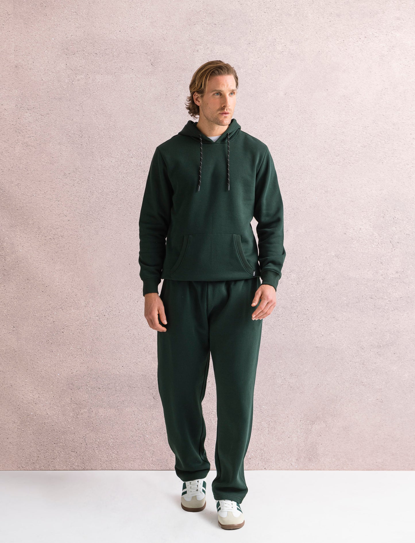 PANTALONI IN FELPA CON VITA JOGGER - Verde scuro