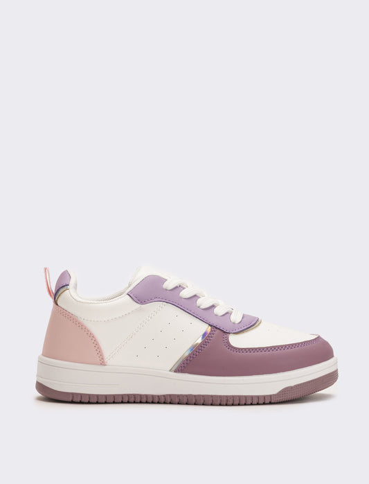 Sneakers da bambina con riporti - Bianco
