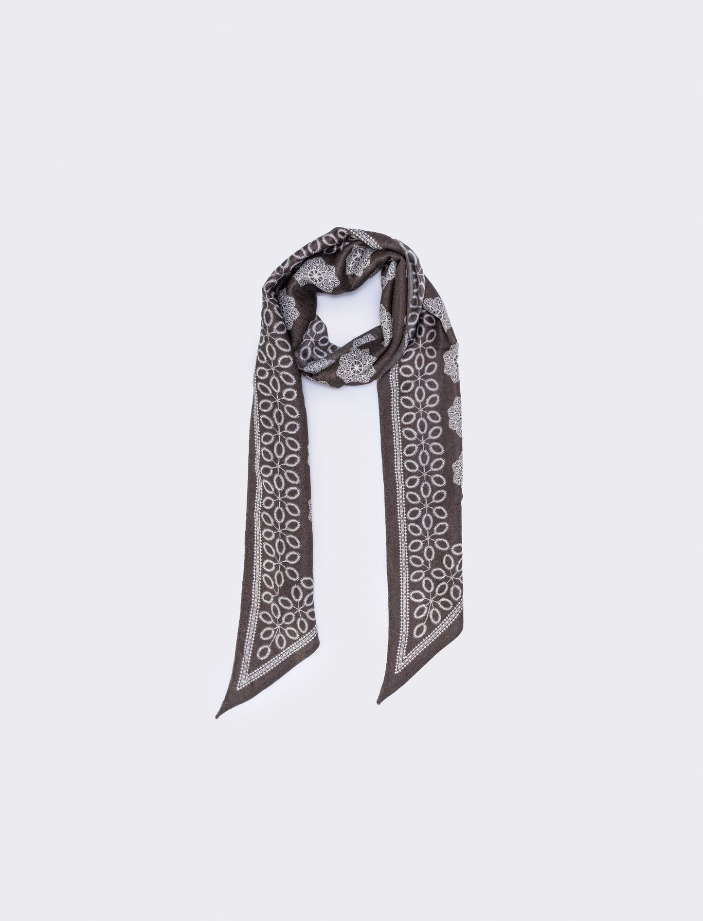 Rectangular patterned scarf - Black