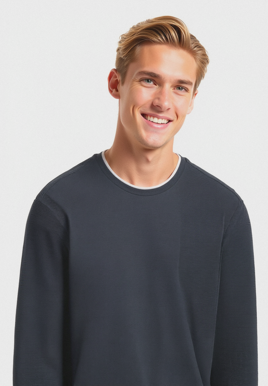 T-SHIRT CON ORLI A CONTRASTO - Avion