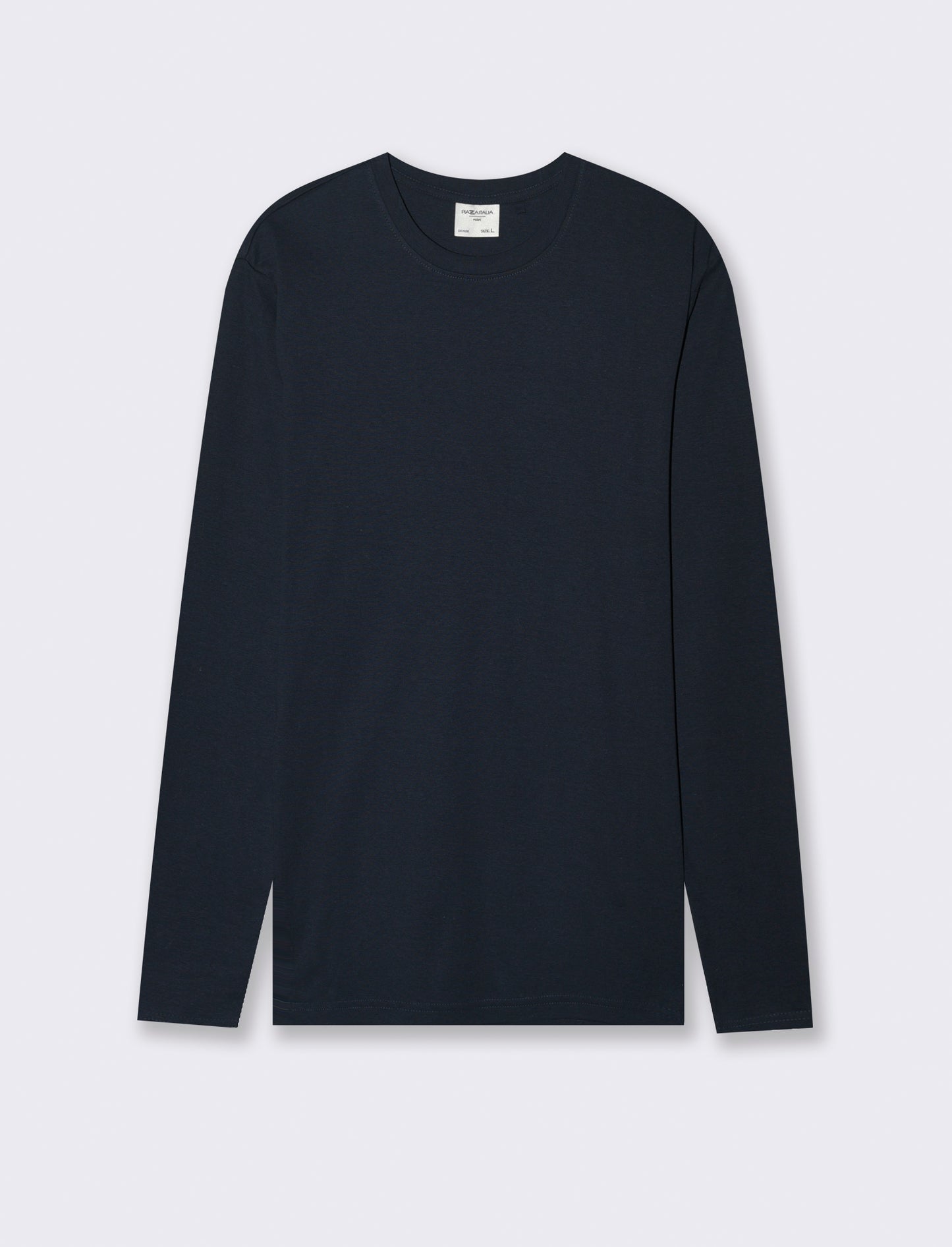 T-SHIRT BASIC A COSTE SLIM FIT - Blu