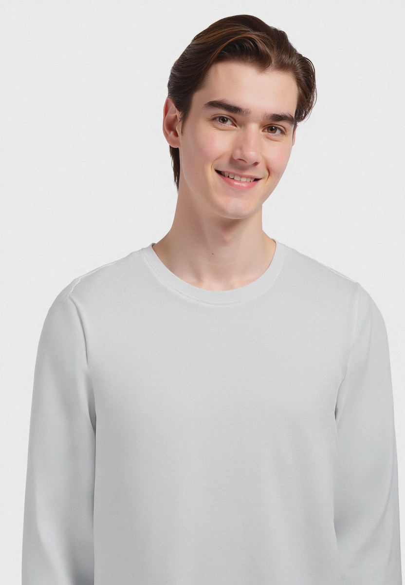 T-SHIRT BASIC A COSTE SLIM FIT - Bianco
