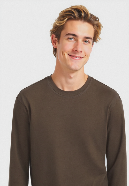 T-SHIRT BASIC A COSTE SLIM FIT - Verde kaki