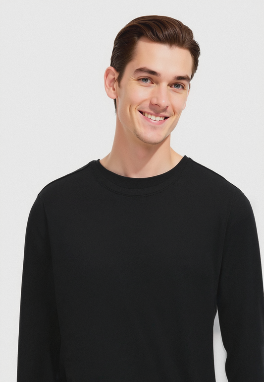 T-SHIRT BASIC A COSTE SLIM FIT - Nero