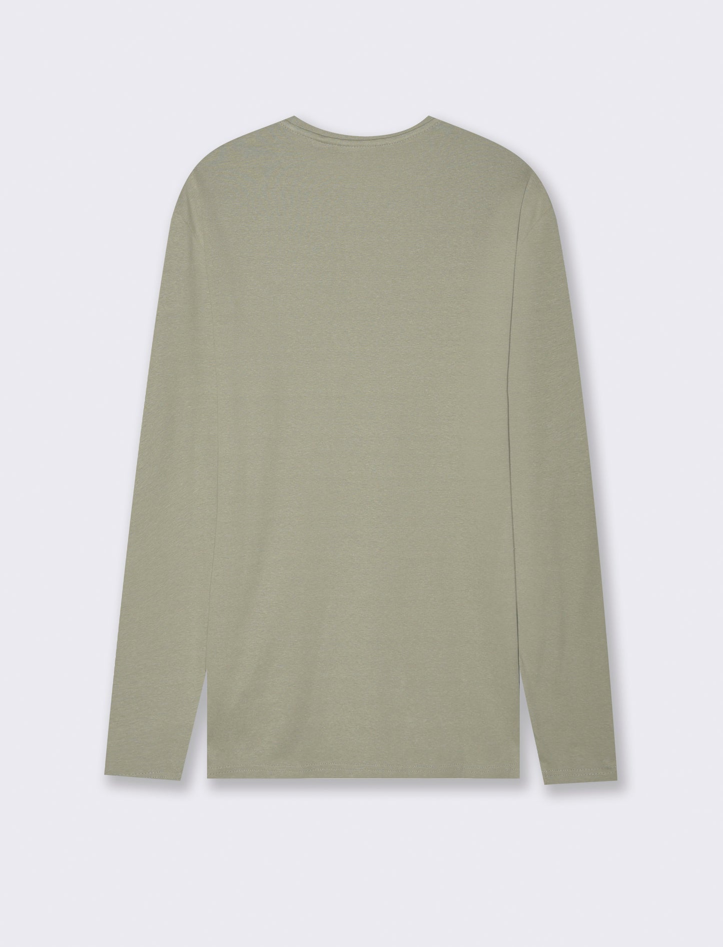 T-SHIRT BASIC A COSTE SLIM FIT - Verde salvia