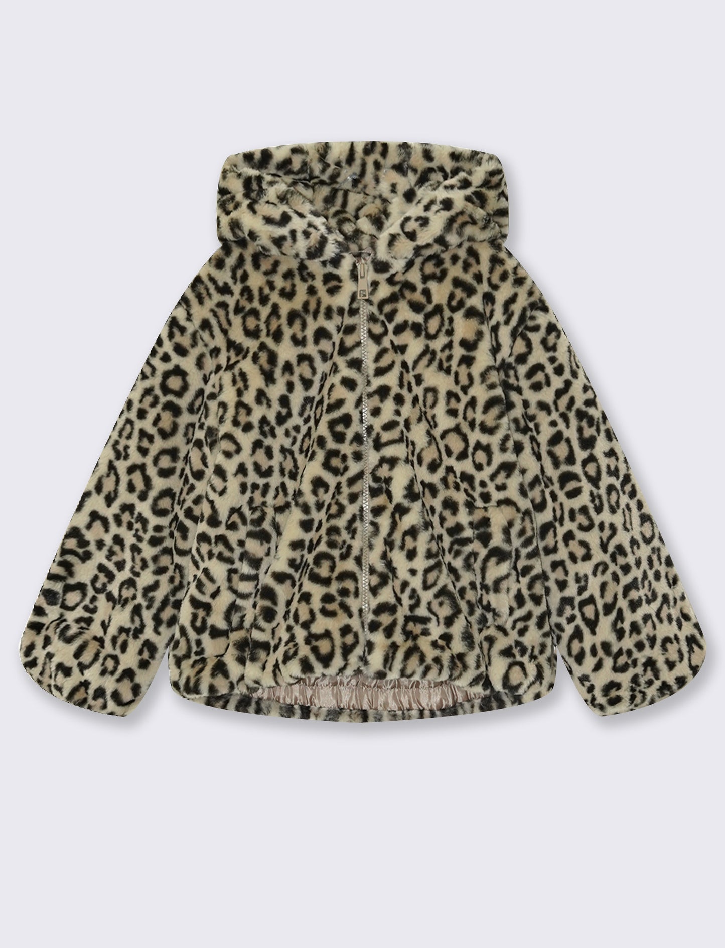 Giubbino finta pelliccia maculata con zip - Leopardato