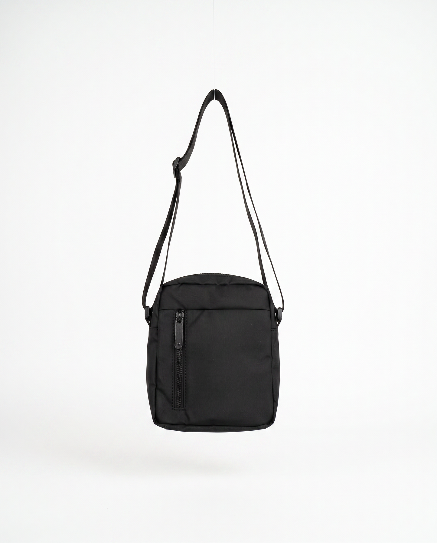Tracolla gommata con zip per uomo - Nero