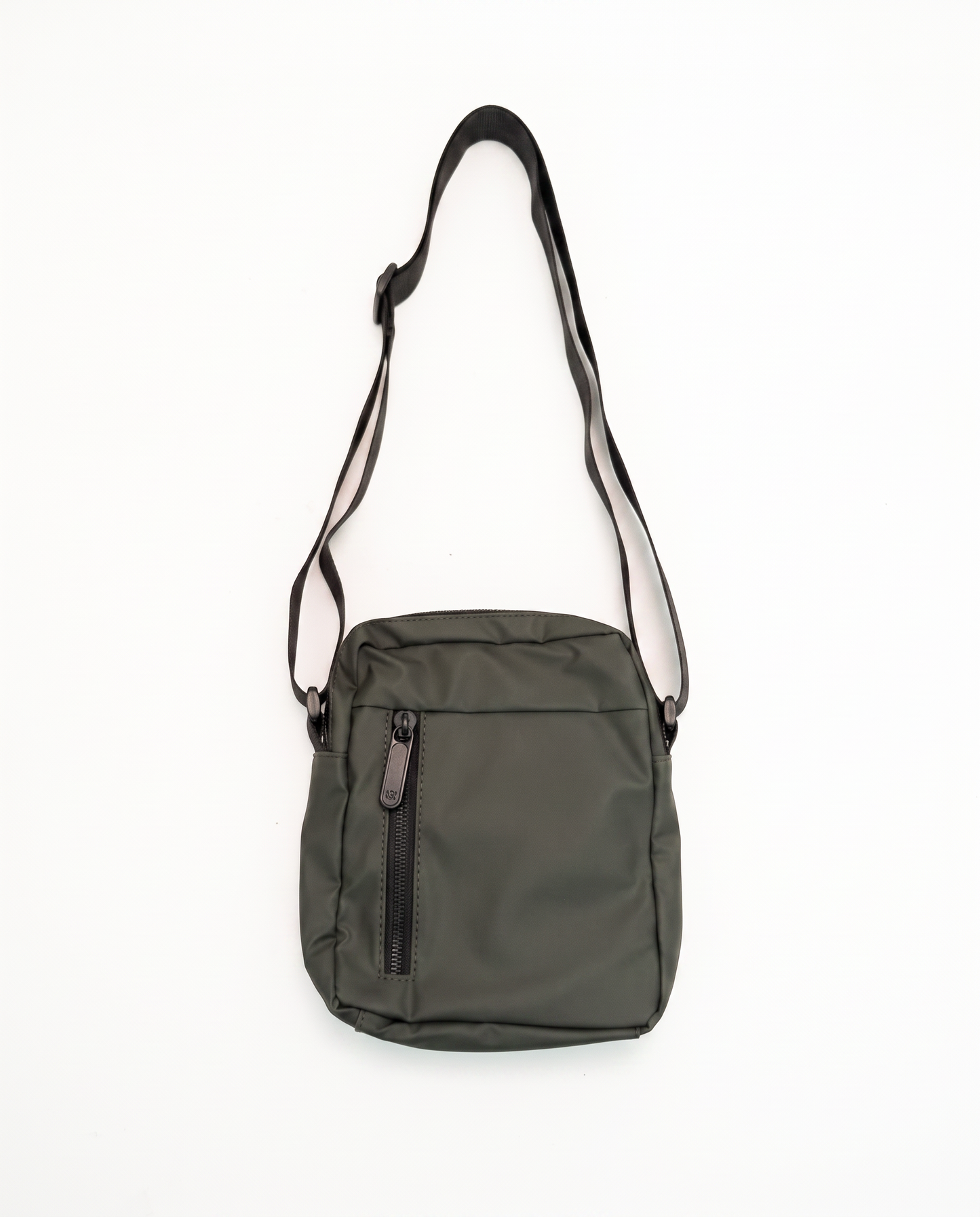 Tracolla gommata con zip per uomo - Verde