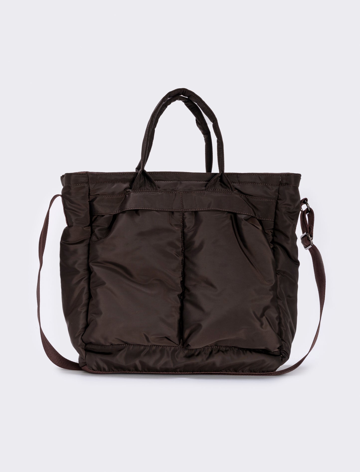 Nylon men's work bag with practical pockets - Brown