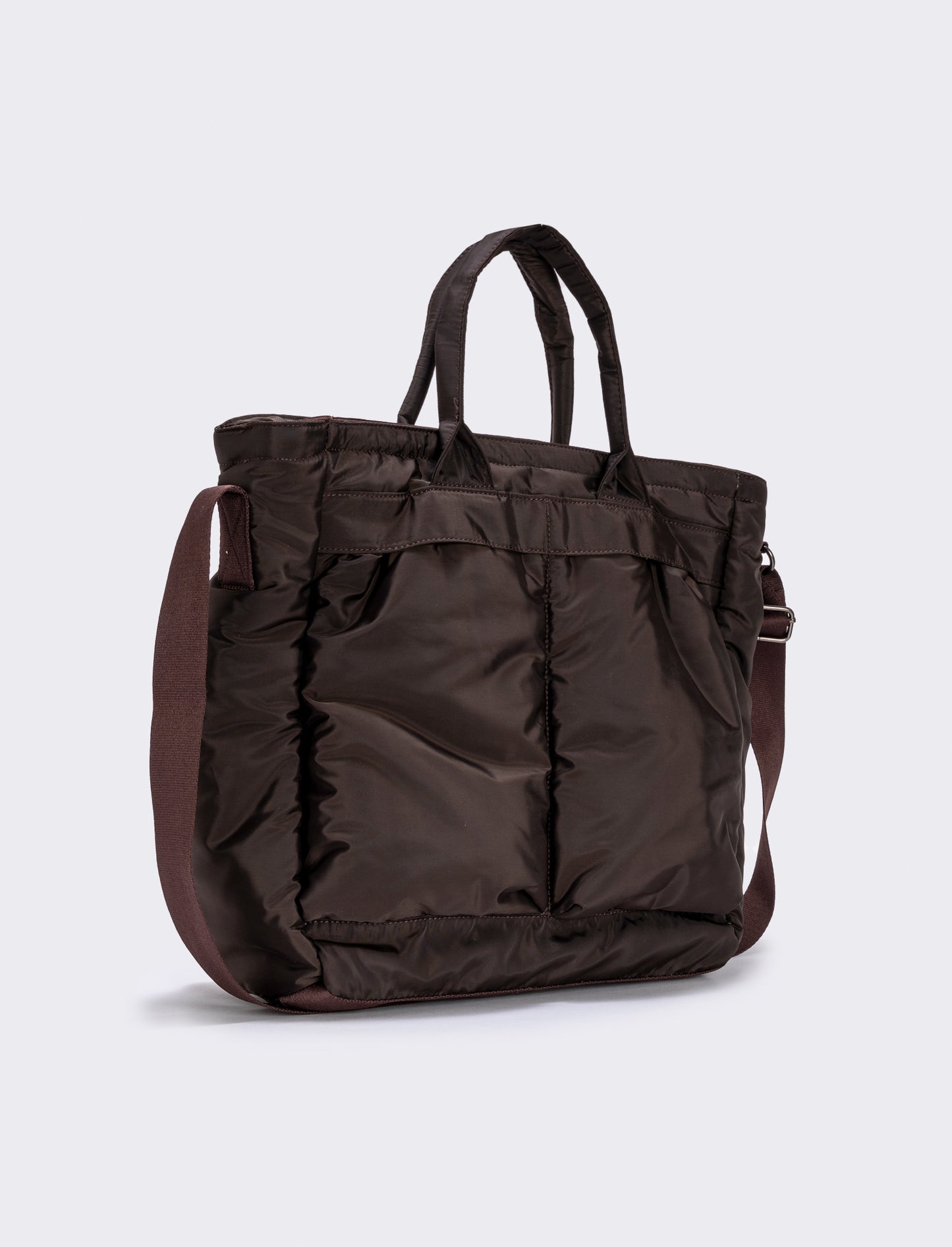Nylon men's work bag with practical pockets - Brown