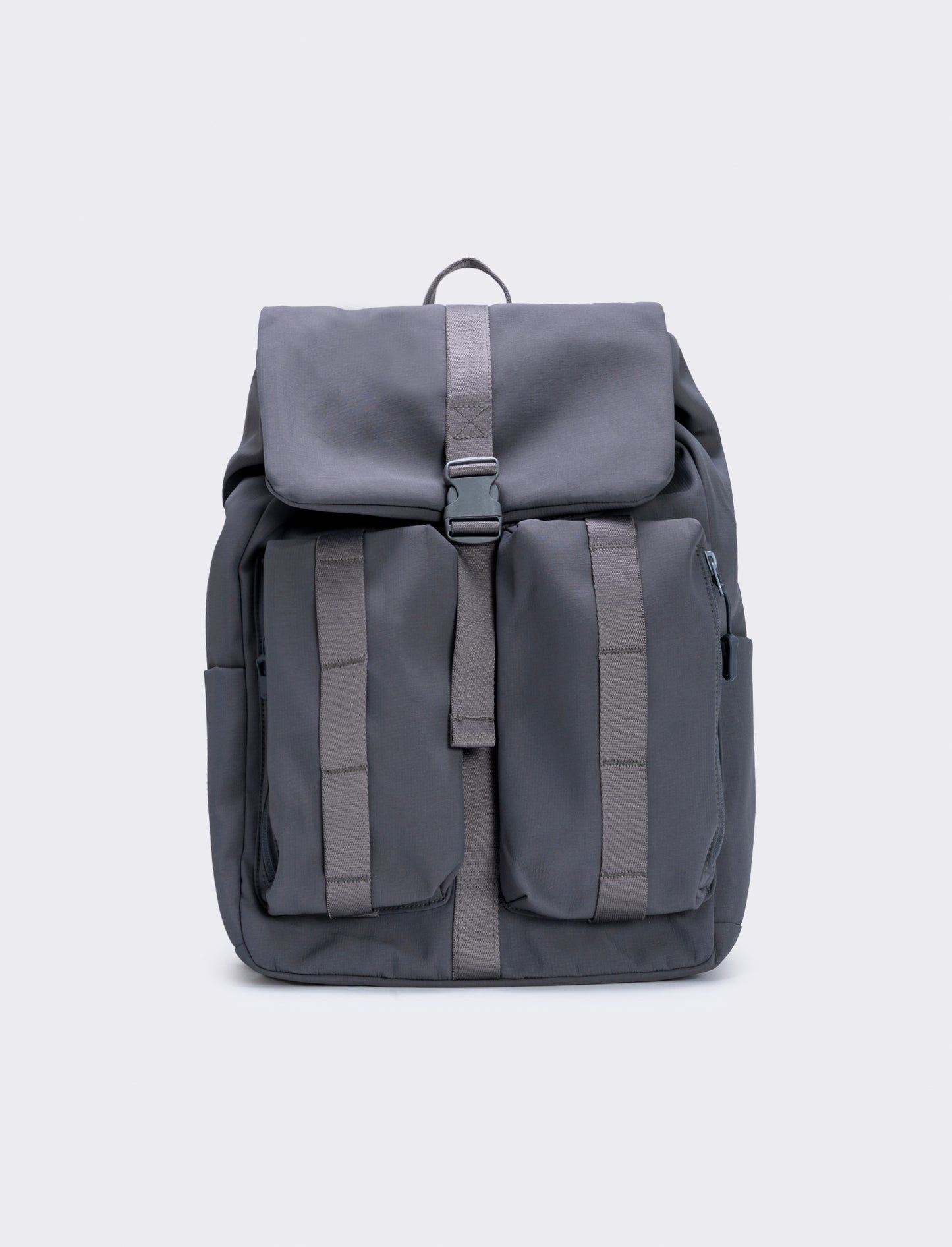 Practical multi-pocket nylon backpack for men - Grey