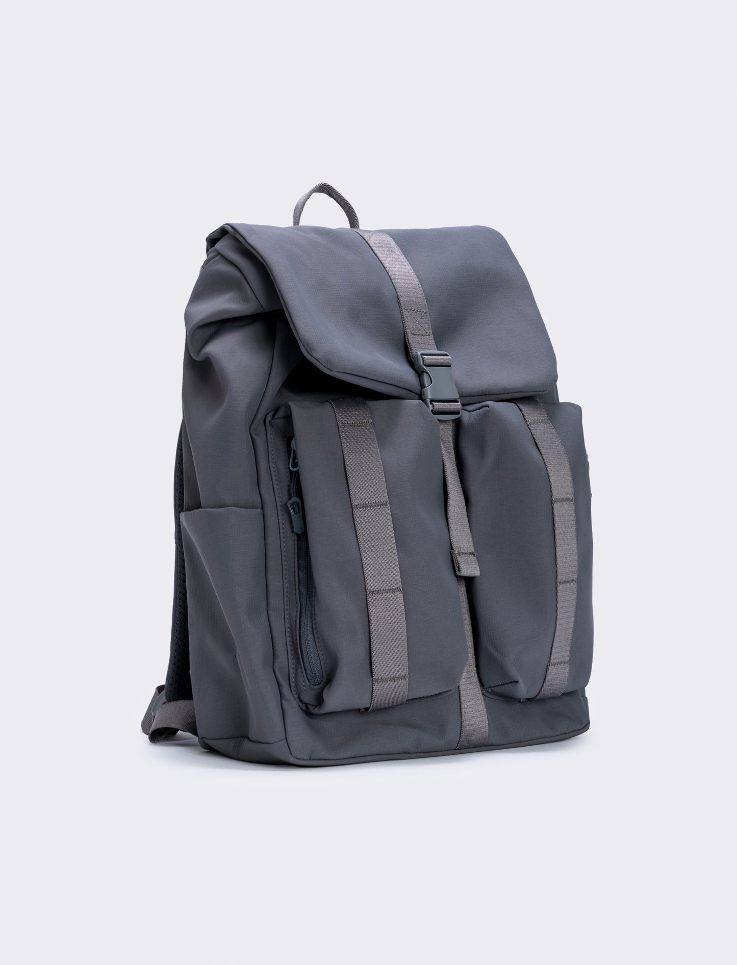 Practical multi-pocket nylon backpack for men - Grey
