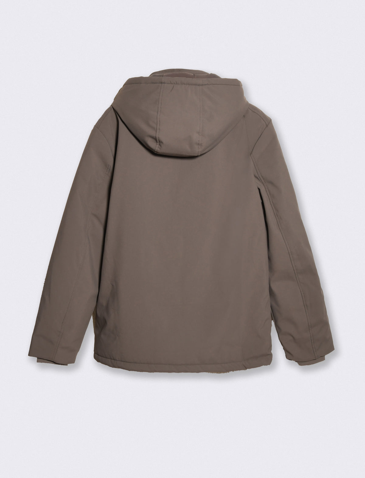 Giaccone imbottito con cappuccio e zip - Grigio