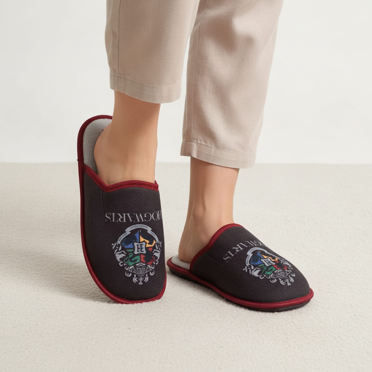 Pantofola Herry Potter da uomo in tessuto - Nero
