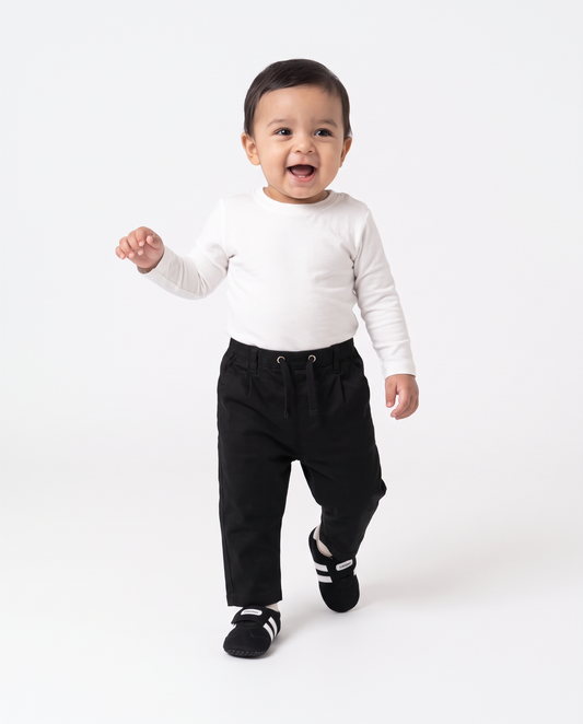 Black dress pants with drawstring - Black