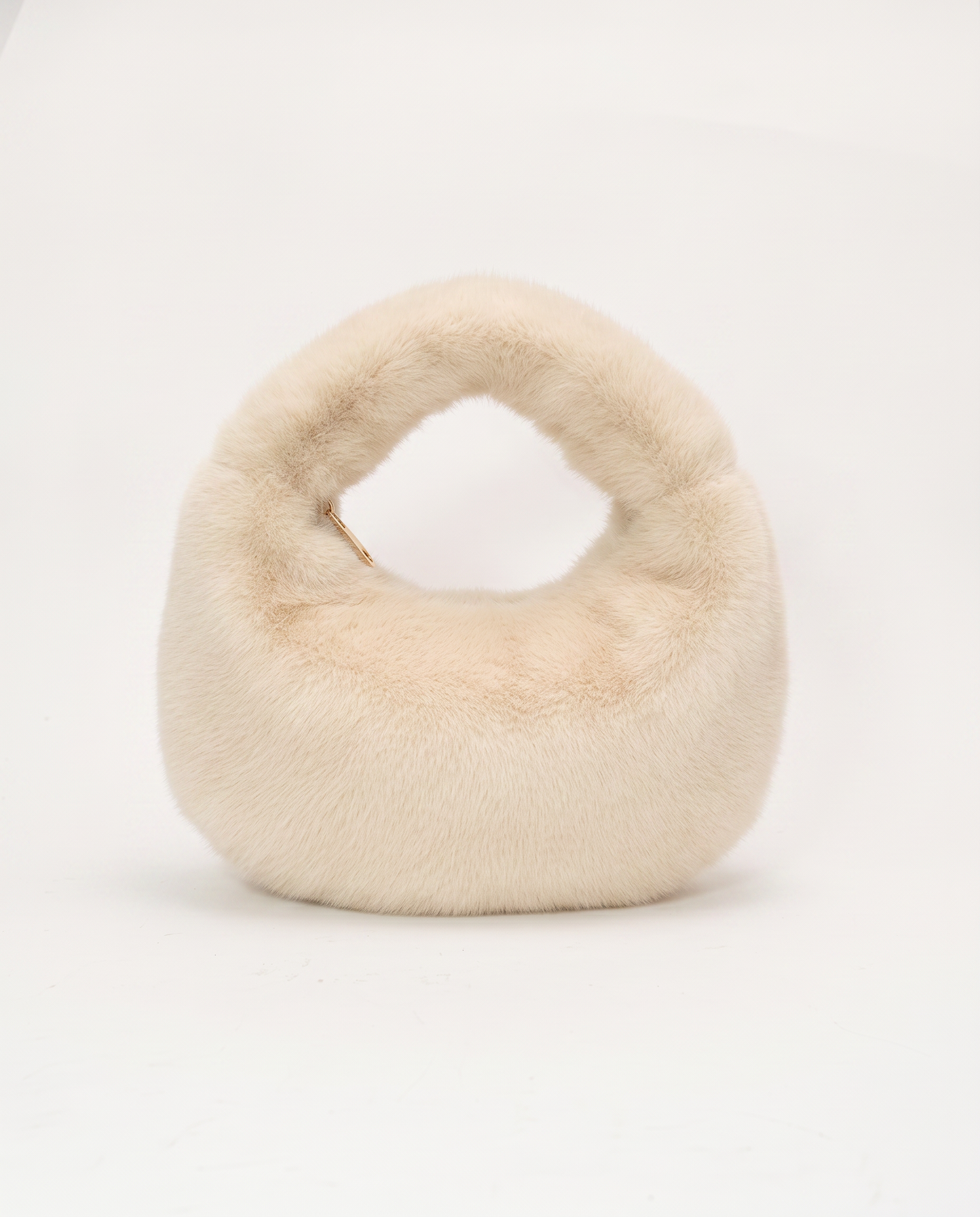 Borsa a mano in finta pelliccia - Beige