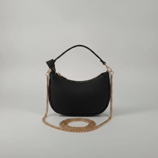 Borsa mezzaluna piccola elegante - Nero