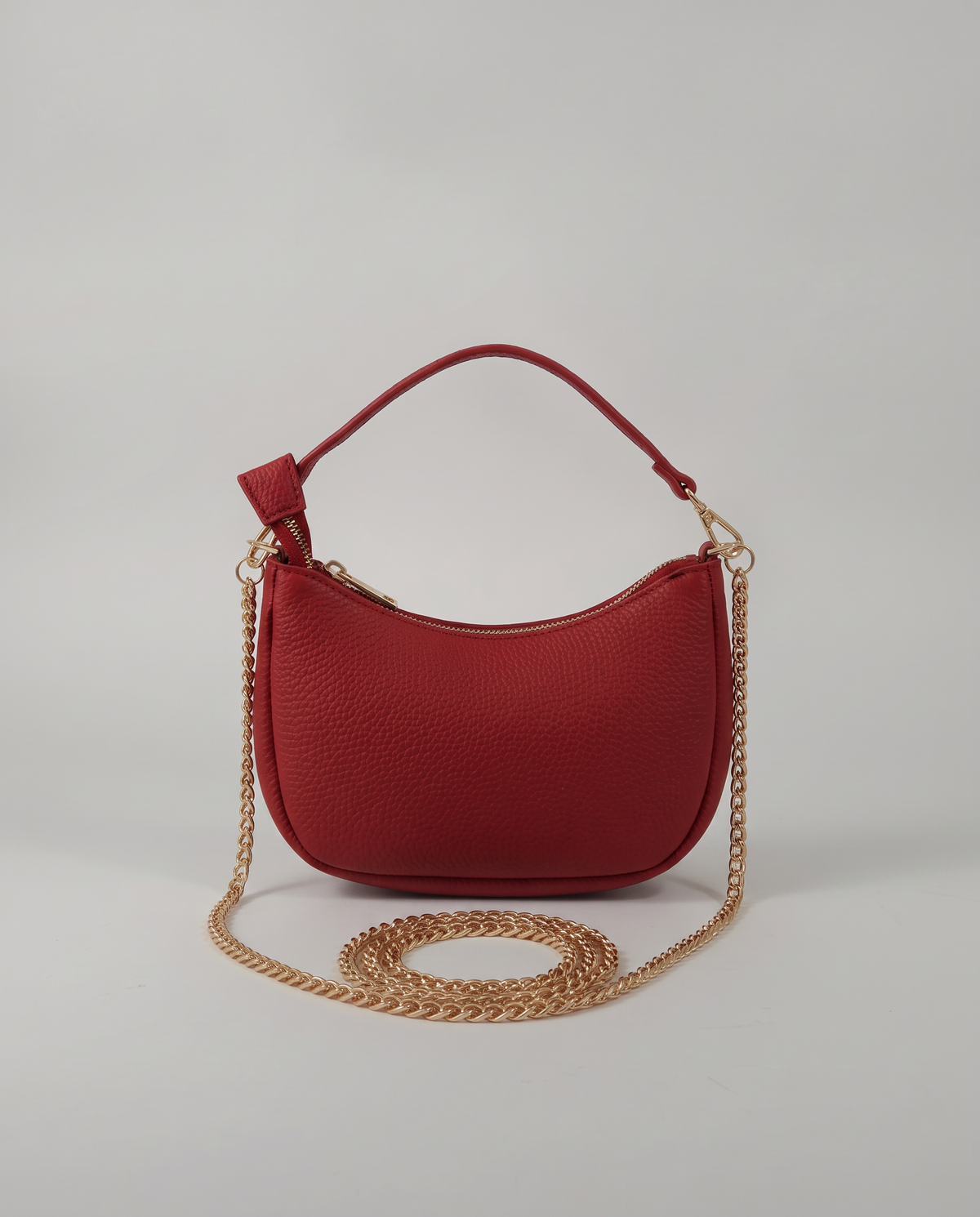Borsa mezzaluna piccola elegante - Rosso