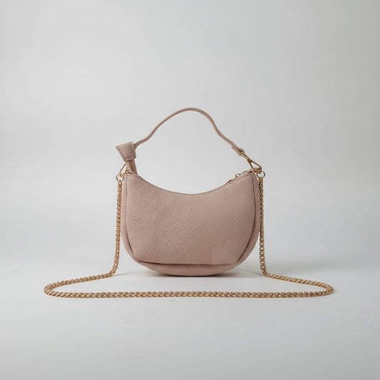 Borsa mezzaluna piccola elegante - Rosa