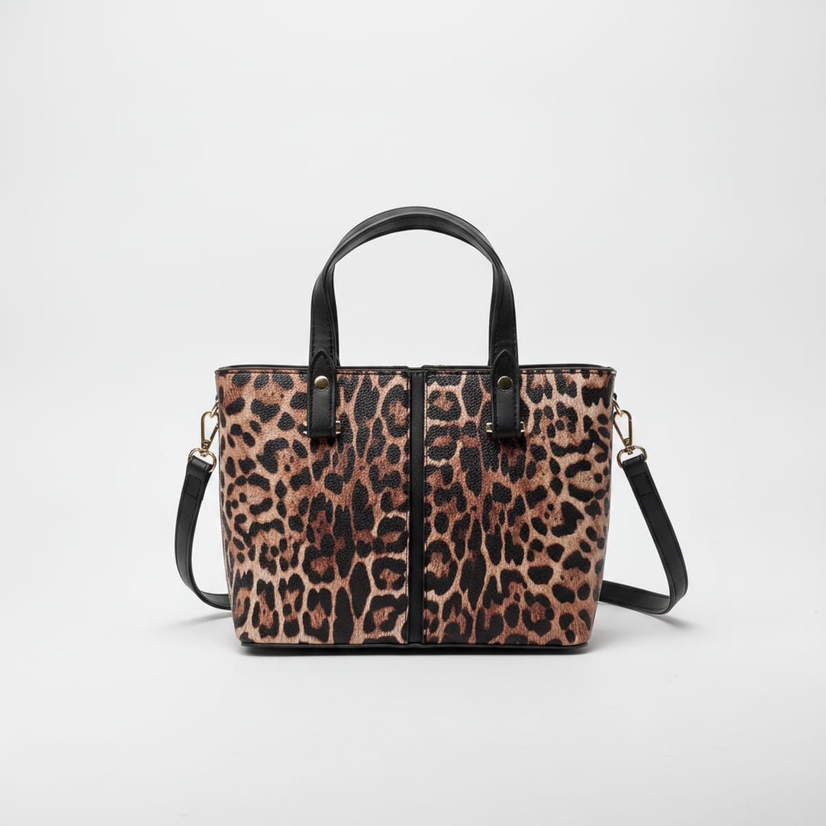 Borsa a mano leopardata - Marrone