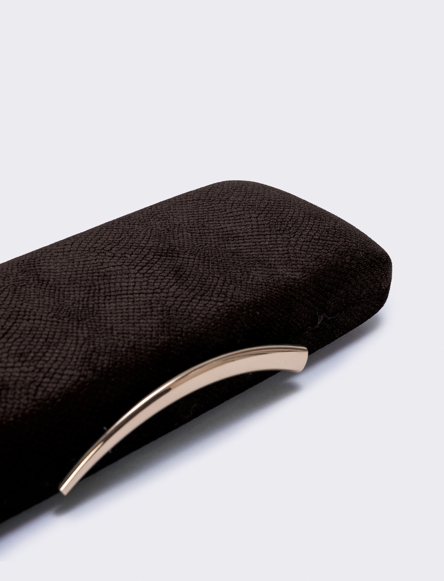 Clutch rigida in velluto pitonato - Marrone