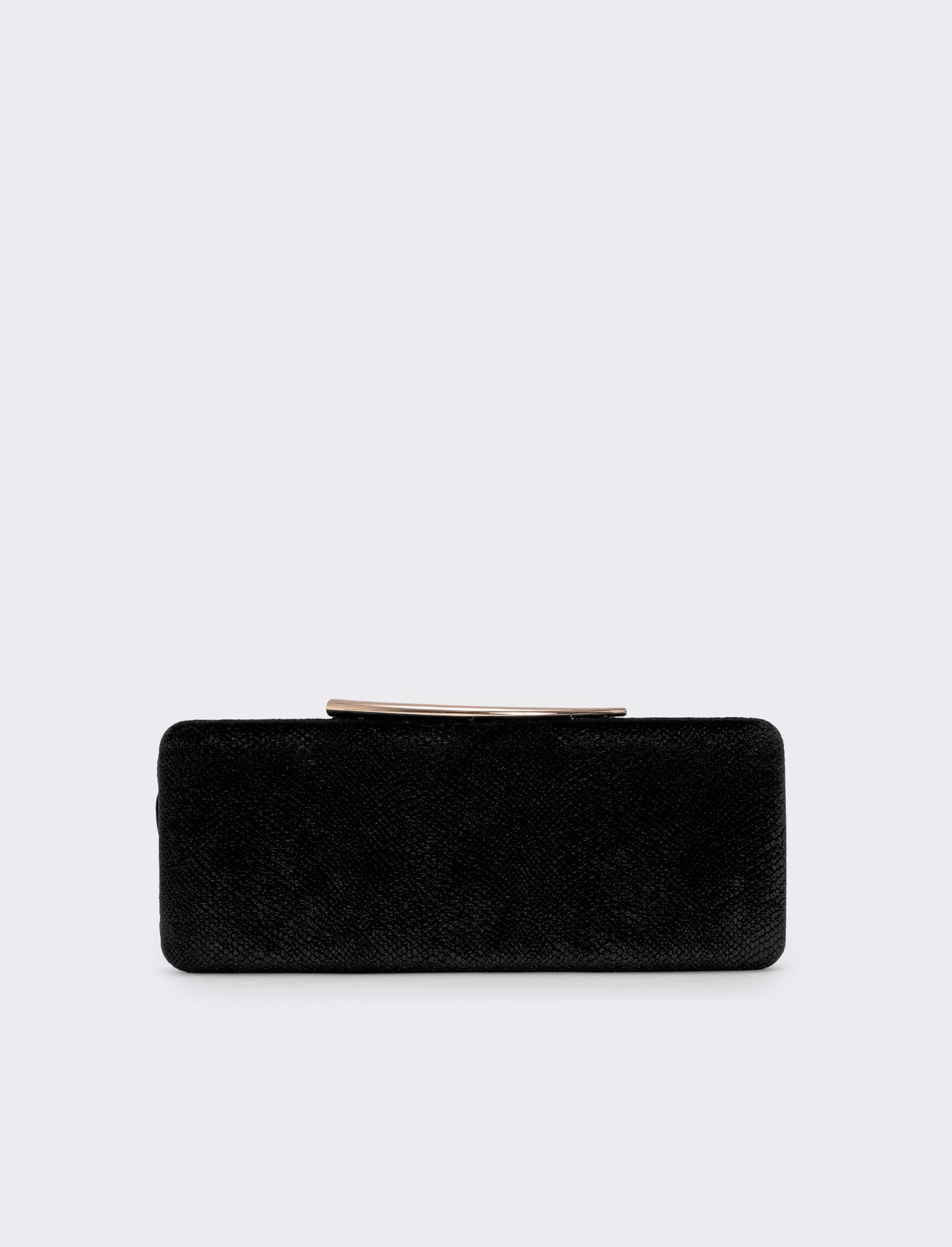 Snake velvet hard clutch - Black
